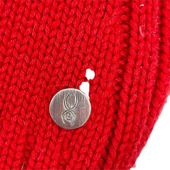 Spyder Full Zip Nordic Fair Isle Alpine Cable Knit Red Sweater Cardigan Medium - Picture 3 of 7